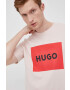 Hugo Памучна тениска в розово с принт - Pepit.bg