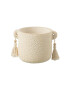 J-Line Кашпа Tassel Ceramic Cream Small - Pepit.bg