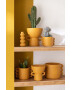 J-Line Кашпа Zenia Ceramic Ochre Medium - Pepit.bg