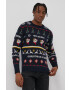 Jack & Jones Памучен пуловер мъжки в тъмносиньо - Pepit.bg