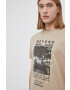 Jack & Jones Памучна тениска в бежово с принт - Pepit.bg