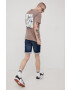 Jack & Jones Памучна тениска в бежово с принт - Pepit.bg