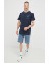 Jack & Jones Памучна тениска в тъмносиньо с принт - Pepit.bg