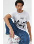 Jack & Jones Памучна тениска в бяло с десен - Pepit.bg