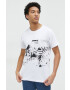 Jack & Jones Памучна тениска в бяло с десен - Pepit.bg