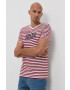 Jack & Jones Памучна тениска в червено с принт - Pepit.bg