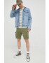 Jack & Jones Памучна тениска в зелено с десен - Pepit.bg