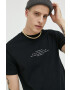 Jack & Jones Памучна тениска в черно с десен - Pepit.bg