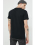 Jack & Jones Памучна тениска в черно с десен - Pepit.bg