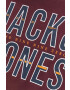 Jack & Jones Памучна Тениска в бордо с принт - Pepit.bg