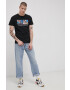 Jack & Jones Памучна тениска x Wham! в черно с принт - Pepit.bg