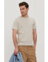 Jack & Jones Тениска мъжка в бежово с десен - Pepit.bg