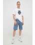 Jack & Jones Тениска в бяло с принт - Pepit.bg