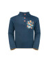 Jack Wolfskin Детски суичър VILLI BUTTON FLEECE K в тъмносиньо с апликация - Pepit.bg