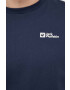 Jack Wolfskin Памучна тениска в тъмносиньо с принт - Pepit.bg