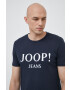 Joop! Памучна тениска в тъмносиньо с принт - Pepit.bg