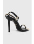 Just Cavalli Кожени сандали в черно 74RB3S20 - Pepit.bg