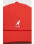 Kangol Памучна шапка в червено с апликация - Pepit.bg