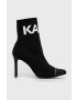 Karl Lagerfeld Боти Panache Hi в черно с ток стилето - Pepit.bg
