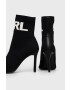 Karl Lagerfeld Боти Panache Hi в черно с ток стилето - Pepit.bg
