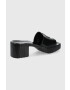 Karl Lagerfeld Чехли Jelly Blok Heel дамски в черно с висок ток KL83005 - Pepit.bg