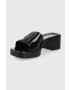 Karl Lagerfeld Чехли Jelly Blok Heel дамски в черно с висок ток KL83005 - Pepit.bg