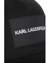Karl Lagerfeld Детска памучна шапка в черно с апликация - Pepit.bg