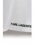 Karl Lagerfeld Детска памучна шапка в бяло с принт - Pepit.bg