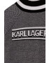 Karl Lagerfeld Детски памучен пуловер в черно - Pepit.bg