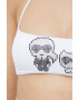 Karl Lagerfeld Горнище на бански в бяло с леко подплатена чашка - Pepit.bg