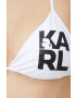 Karl Lagerfeld Горнище на бански в бяло с леко подплатена чашка - Pepit.bg