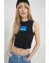 Karl Lagerfeld Jeans Памучен топ в черно - Pepit.bg