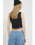 Karl Lagerfeld Jeans Памучен топ в черно - Pepit.bg