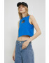 Karl Lagerfeld Jeans Памучен топ в синьо - Pepit.bg