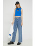 Karl Lagerfeld Jeans Памучен топ в синьо - Pepit.bg