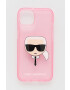 Karl Lagerfeld Кейс за телефон iPhone 13 в розово - Pepit.bg