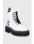 Karl Lagerfeld Кожени кубинки дамски в бяло с платформа - Pepit.bg