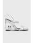 Karl Lagerfeld Кожени сандали ICE WEDGE в сребристо KL34610 - Pepit.bg