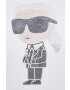 Karl Lagerfeld Памучен суичър в бяло с апликация - Pepit.bg