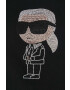 Karl Lagerfeld Памучен суичър в черно с апликация - Pepit.bg