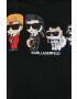 Karl Lagerfeld Суичър в черно с качулка с апликация - Pepit.bg