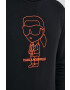 Karl Lagerfeld Суичър в черно с принт - Pepit.bg