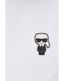 Karl Lagerfeld Тениска в бяло с апликация - Pepit.bg