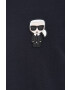 Karl Lagerfeld Тениска в тъмносиньо с апликация - Pepit.bg