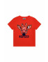 Kenzo kids Детска памучна тениска в червено с принт - Pepit.bg