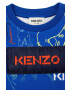 Kenzo kids Детски памучен суичър в тъмносиньо с десен - Pepit.bg