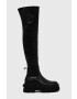 Kurt Geiger London Ботуши Otk Stretch London Otk Stretch в черно с платформа 9353500109 - Pepit.bg