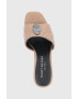 Kurt Geiger London Кожени чехли Camel дамски в кафяво с ток стилето - Pepit.bg