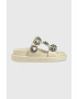 Kurt Geiger London Кожени чехли Orson в сиво с платформа - Pepit.bg