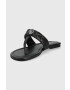 Kurt Geiger London Кожени джапанки дамско в черно с равна подметка - Pepit.bg